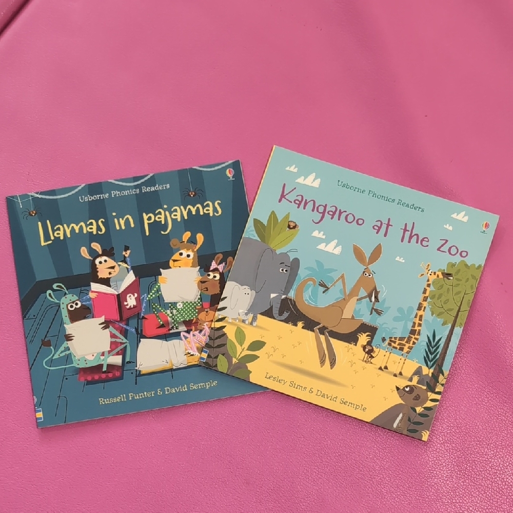 Usborne Mini Phonics Readers Llamas In Pajamas And Kangaroo At The Zoo